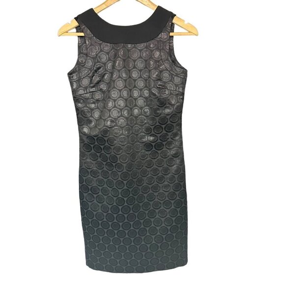 Tory Burch‎ Brylyn Dress Black Metallic Textured Circle Print Cocktail A-Line 0 - Picture 3 of 11